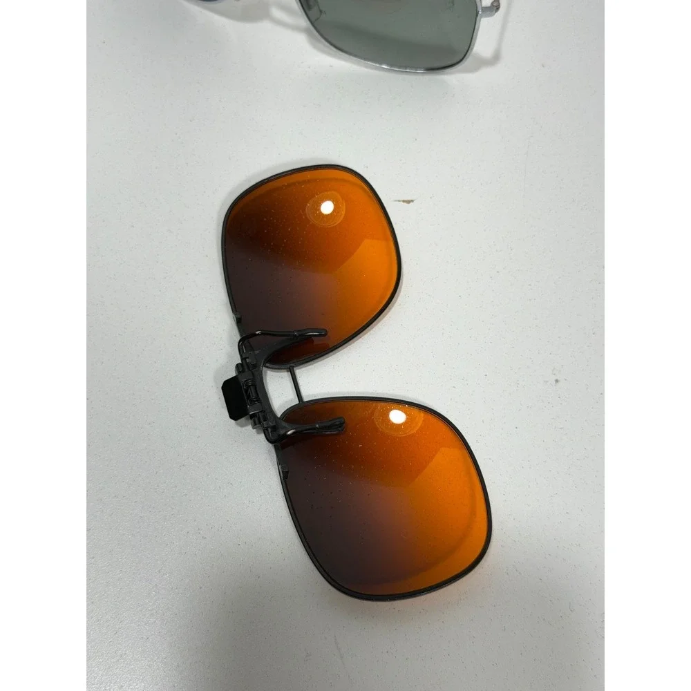Cool‎ Ray Vintage Silver Aviator Sunglasses with Blublocker Clip-On Lenses
